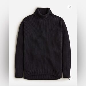 J. Crew Black Ribbed Turtleneck Sweater